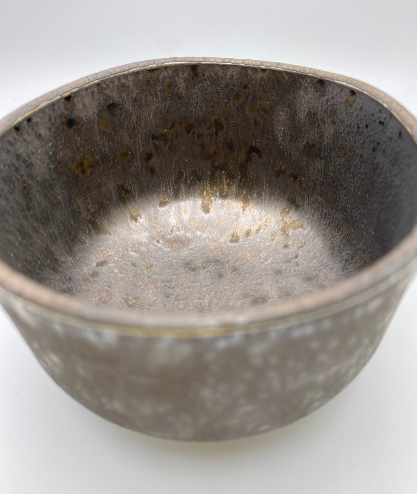 Brushed Metallic Glaze Handmade Chawan Matcha Bowl (Small)